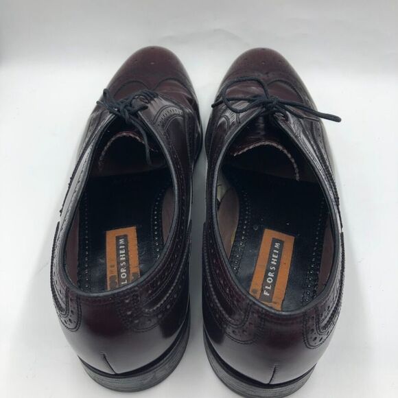 Florsheim Men’s Burgundy Leather Wingtip Oxfords Size 12D Vintage